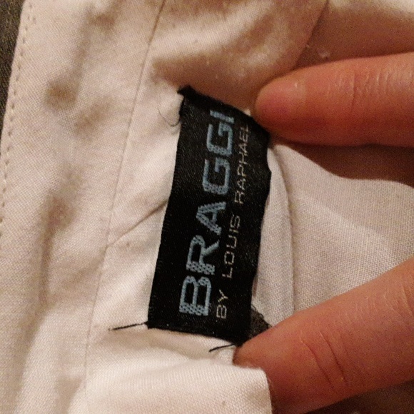 Men's EUC 34x30 gray Braggi by Louis Raphael cuffed dress pants, pleated front - Picture 2 of 7